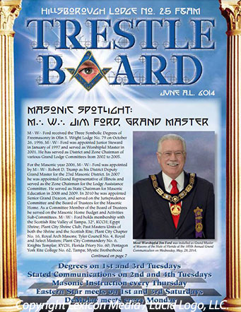 June 2014 Hillsborough Lodge Trestle Board
