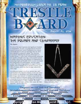 Hillsborough Lodge No. 25 Freemasons August 2014 Trestleboard
