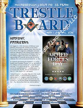 Hillsborough Lodge No. 25 May and June 2016 Trestle Board