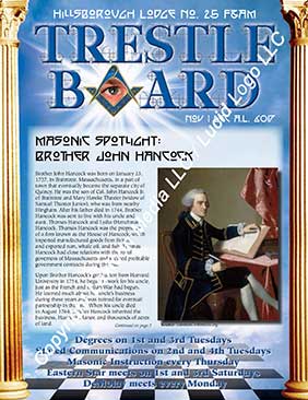 Hillsborough Lodge No. 25 November and December 2017 Trestle Board